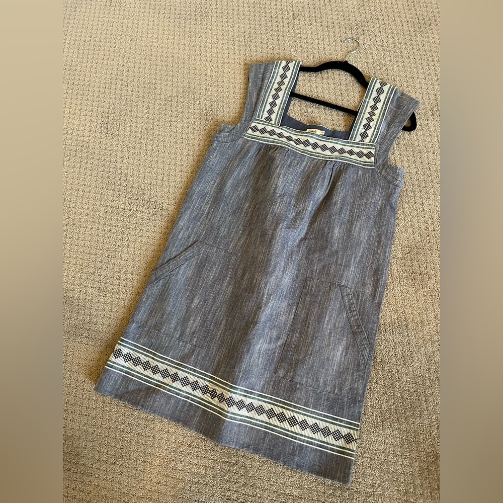 Faherty Hailee Dress Navy Jacquard Small - Picture 5 of 11